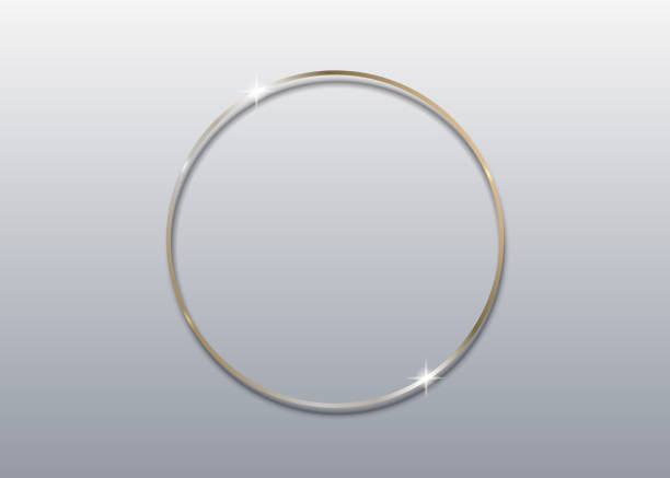 istock Gold circle frame. Golden luxury glow line round border. Vector illustration. 1322288193