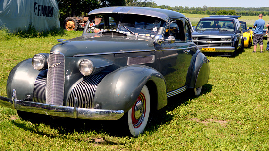 Iconic Classic American Cars. Collectors items at car show. The photo was taken mid day in Jægerspris June 5th, 2021, Denmark after a classic American car cruise.