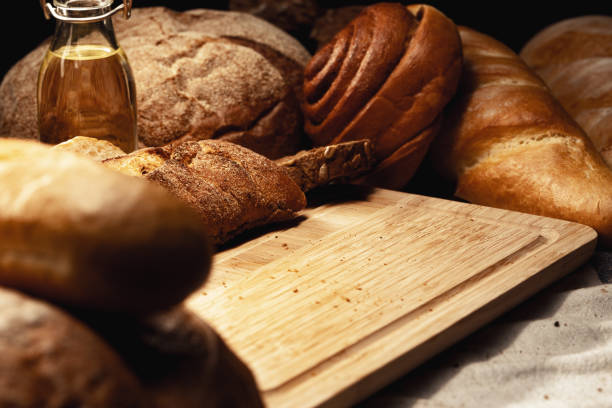 istock Cut bread assortment for a background, close up 1322289253