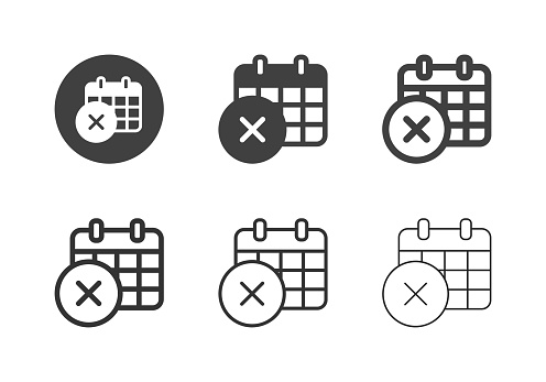 X Marking Calendar Icons Multi Series Vector EPS File.