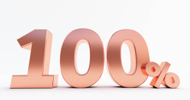 istock 100% bronze one hundred percent isolated on a white background, 1322293624