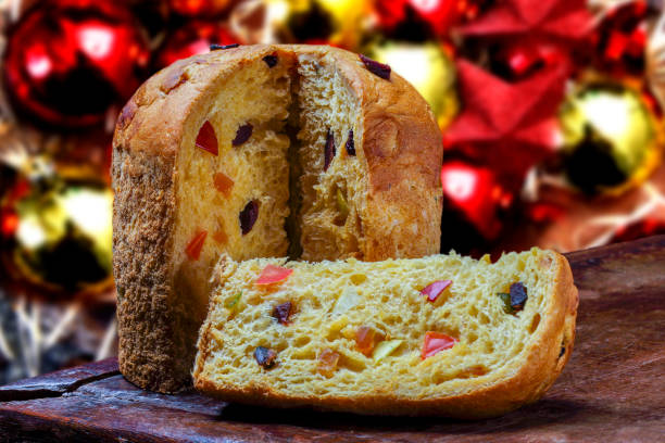 Panettone with fruits (Italian Christmas cake)