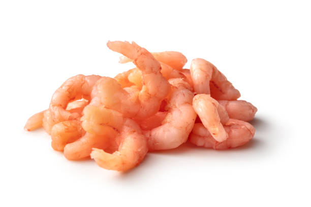 istock Seafood: Peeled Shrimps Isolated on White Background 1322297033