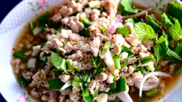 istock Spicy ground pork salad or Larb Moo 1322298235