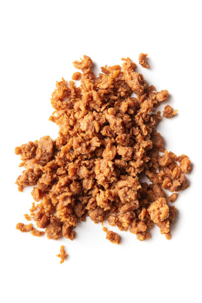 Meat Subsititutes: Ground Meat Substitute Isolated on White Background