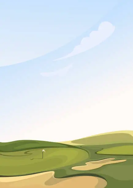 Vector illustration of Classic golf course.