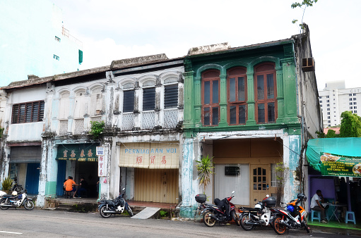 Penang, Malaysia-25 Nov, 2015: Buildings in George Town UNESCO World Heritage Site, officially recognized as having a unique architectural and cultural townscape without parallel anywhere in Southeast Asia.
