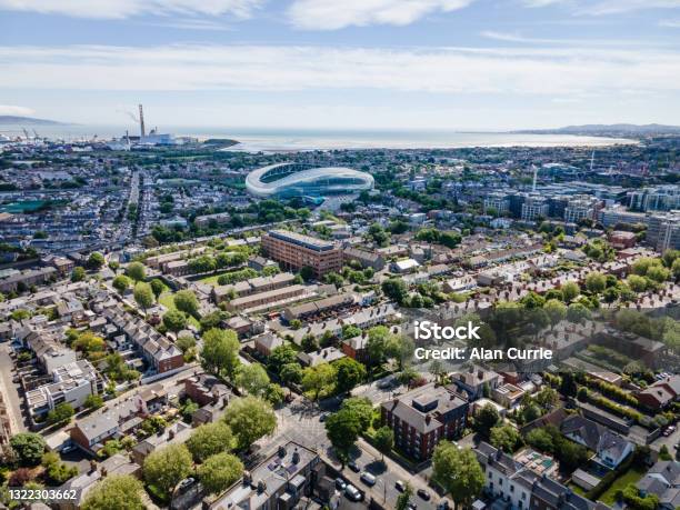 Aerial View Of Dublin City Skyline On A Sunny Day Stock Photo - Download Image Now - Dublin - Republic of Ireland, Aviva Stadium, Ireland