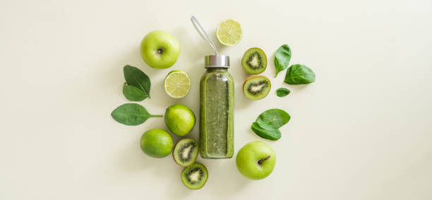 Bottle with healthy smoothie stock photo
