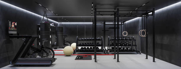 istock modern stile gym in black color 3d illustration 1322311241