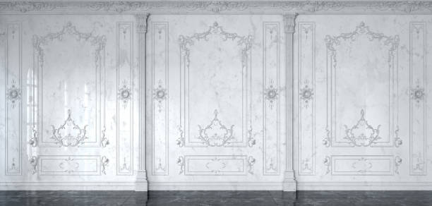 istock ender of a classic interior wall decorated marble with marble floor. 3d illustration 1322311394