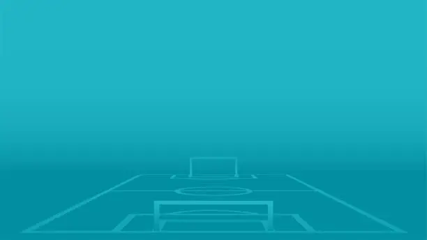 Vector illustration of Blue background with a soccer field. 2020 template for football championships. Vector