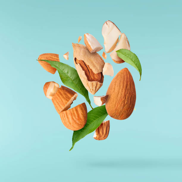 Fresh raw almond. Organic healthy snack stock photo