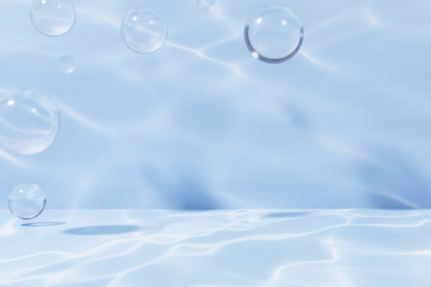 istock 3d render of glass bubbles frame in a blue swimming pool like setting 1322322164