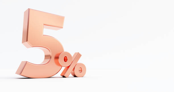 istock bronze five percent on a white background. 1322325777