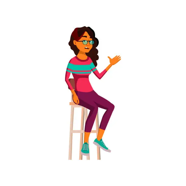 Vector illustration of tired latin woman talk about ex-boyfriend at work cartoon vector