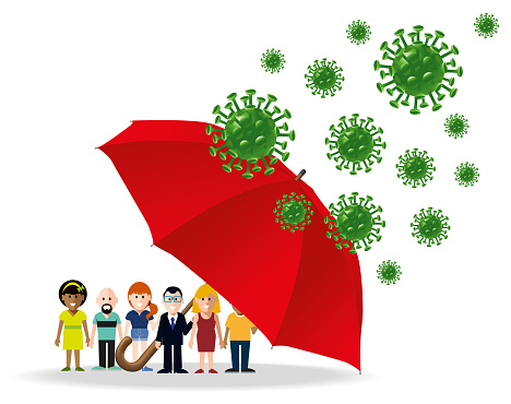 Umbrella Protecting People from Coronavirus