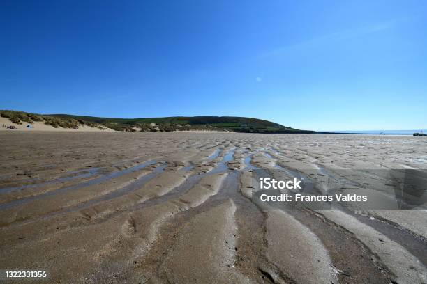 Ripples In The Sand At Croyde Bay Devon Stock Photo - Download Image Now - Beach, Breaking Wave, Coastline