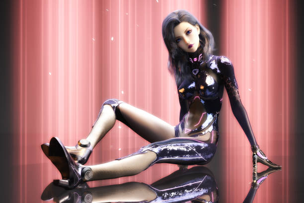 istock Artistic 3D illustration of a science-fiction female 1322334463
