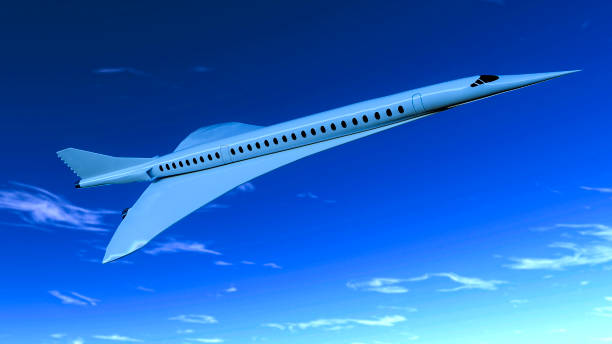 vol supersonique, l’avion pour voyager plus vite que jamais. - avion supersonique photos et images de collection