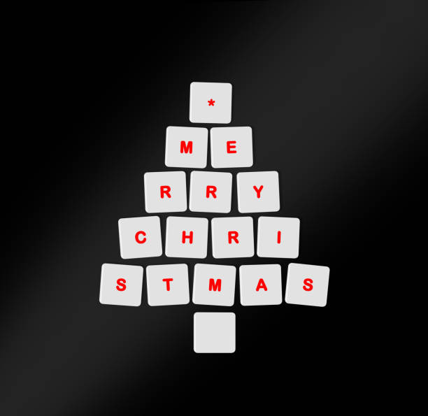 istock Christmas tree made of computer keys 1322336278