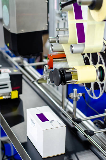 istock Close-up of  Automatic Sticker Labelling Machine 1322338481