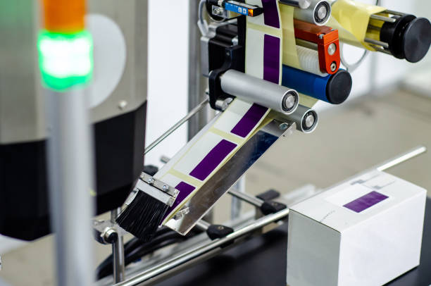 istock Close-up of  Automatic Sticker Labelling Machine 1322338554