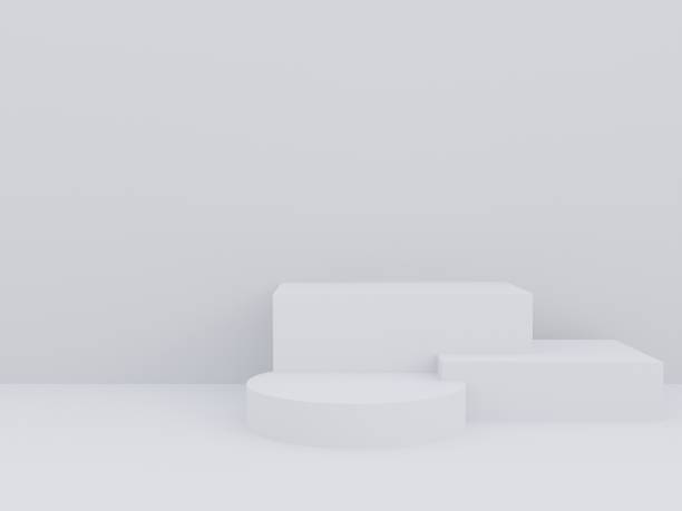 istock Scene with podium for mock up presentation in minimalism style with copy space, 3d render abstract background design 1322339064