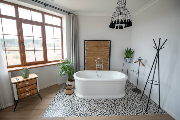 istock Wash tube in spacious room with large window 1322342201