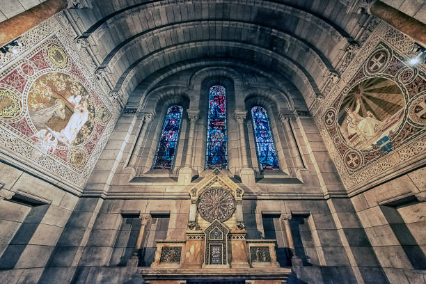 Inside the Sacre-Coeur Basilica in Paris