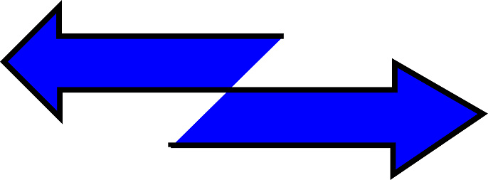 Split Double Arrow Filled With Blue Color Stock Illustration - Download ...
