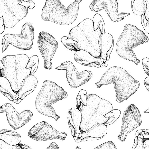 Chicken Wing Pattern 530+ Chicken Wing Background Stock Illustrations, Royalty-Free Vector ...