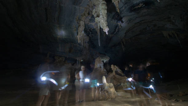 istock Lapa Doce Cave interior group with flashlights - Chapada Diamantina - Bahia - Brazil 1322347986