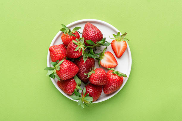 Organic strawberries on a plate
