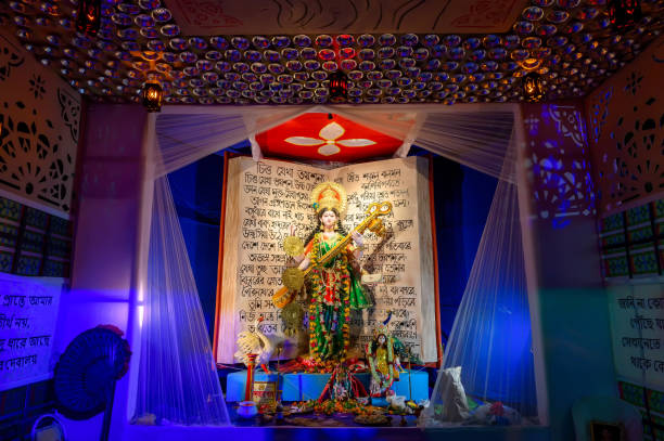 istock Goddess Saraswati being worshipped, Howrah, West Bengal. India 1322354330