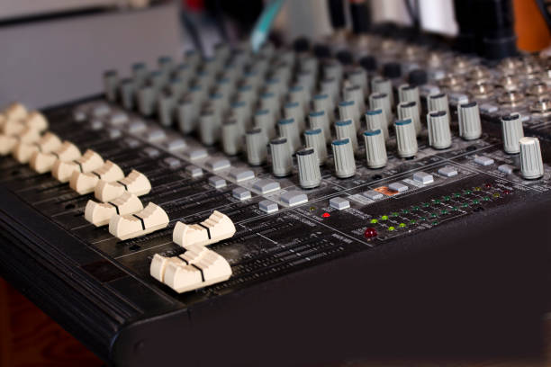 istock Old fashioned music sound mixer. 1322359519