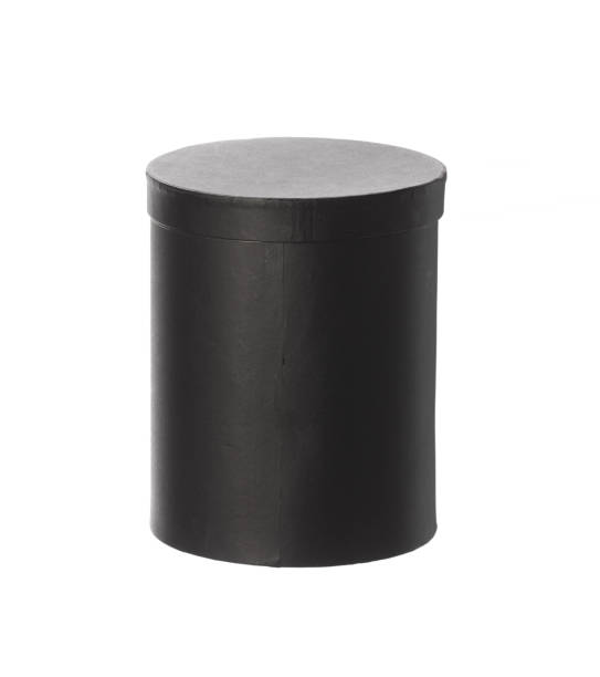 istock black cylindrical box isolated on white background 1322359565