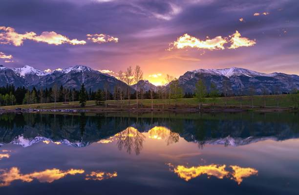 istock Colourful Sunrise Lighting Up A Mountain Park 1322361190