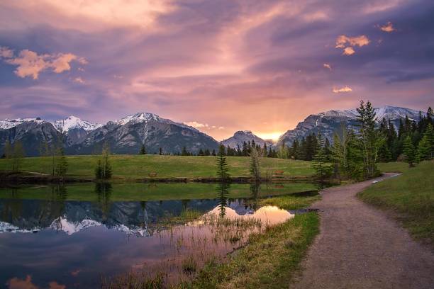 istock Bright Sunrise Over A Mountain Park Lake 1322361221