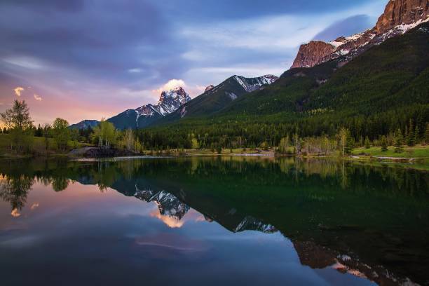 istock Bright Sunrise At Quarry Lake In Canmore 1322361222