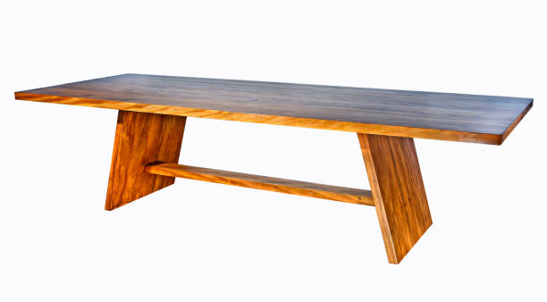 istock Antique wooden table, isolated on white background 1322365552