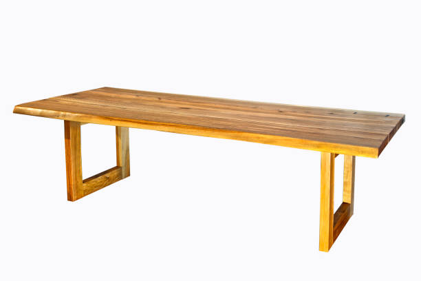 istock Antique wooden table, isolated on white background 1322365931