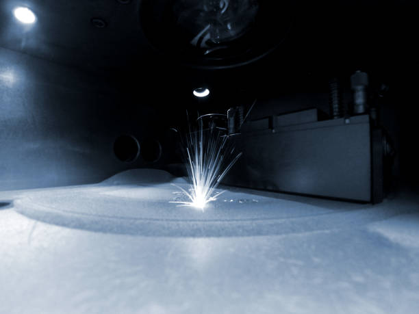 istock 3D printer printing metal. Laser sintering machine for metal. 1322371776