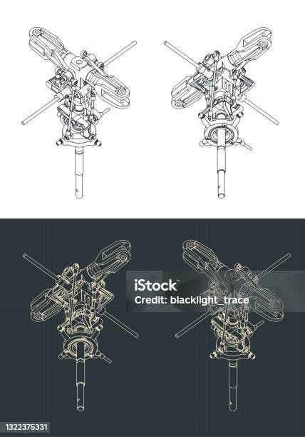 Main Rotor Blueprints Helicopter Main Rotor Isometric Blueprints Stock Illustration ...