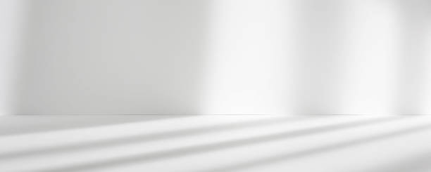 istock Abstract white studio background for product presentation. Empty room with shadows of window. Display product with blurred backdrop. Banner 1322376131