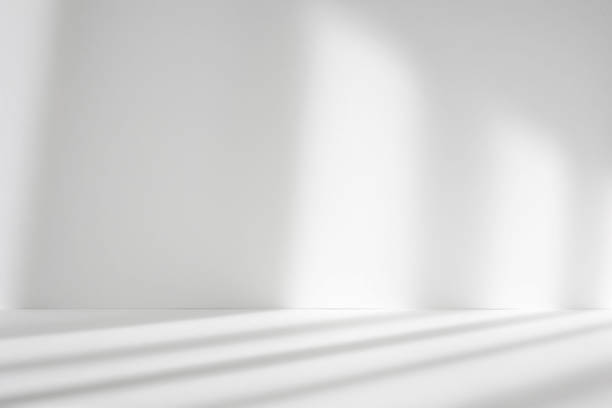 istock Abstract white studio background for product presentation. Empty room with shadows of window. Display product with blurred backdrop. 1322376620