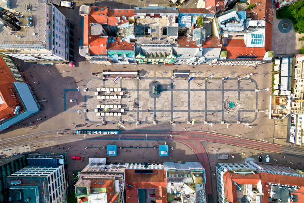 istock Ban Jelacic central square in Zagreb aerial view 1322378139