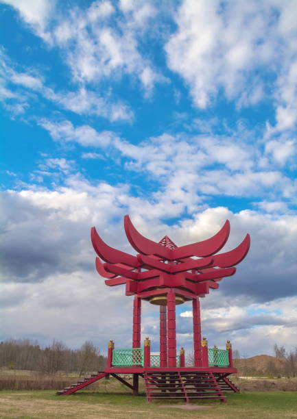 istock Chinese style wooden park gazebo 1322379944