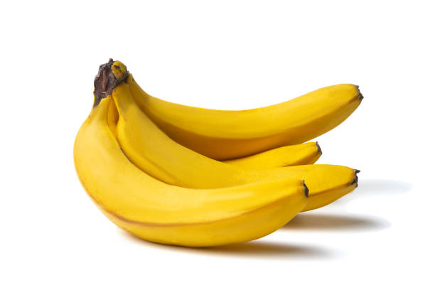 istock Bunch of ripe bananas isolated on white background. 1322380446