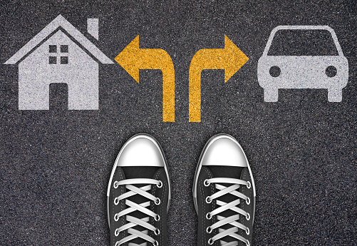 Decision at the crossroad - house or car